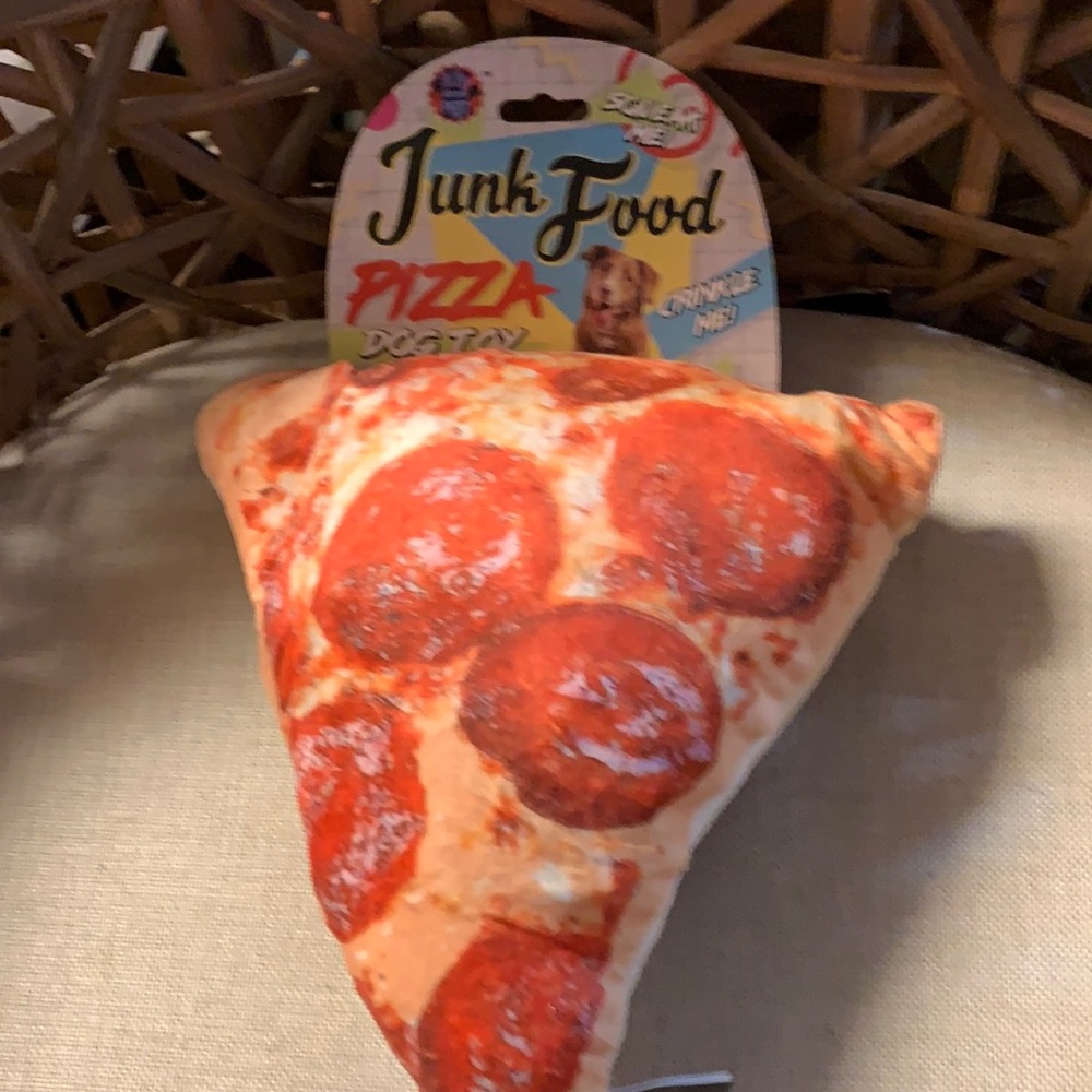New Junk Food Pizza Dog Toy NWT